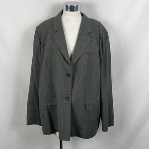Marina Rinaldi Gray Plaid Blazer Jacket